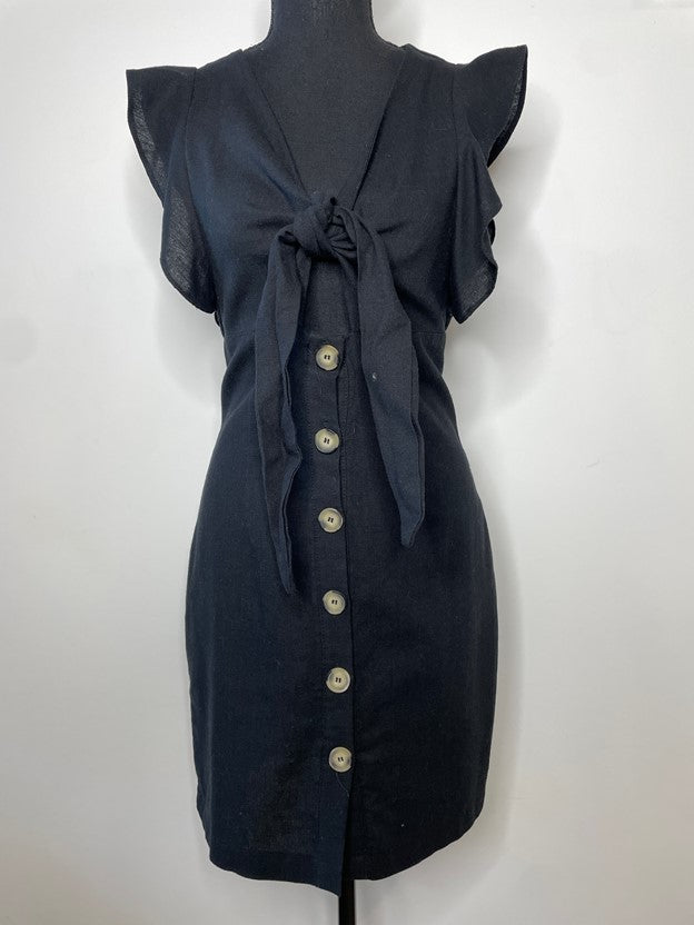 Tie Bust Button Down Mini Dress