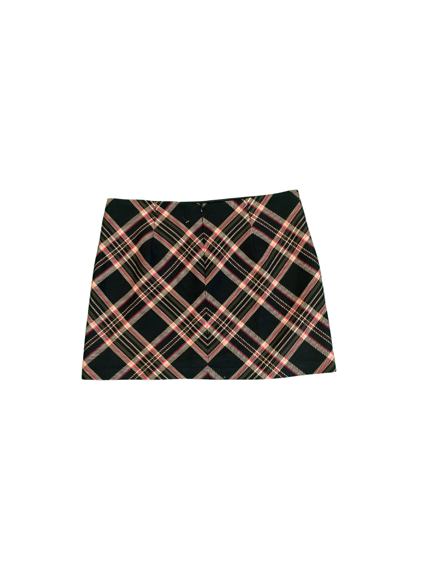 Criss Cross Plaid Mini Skirt