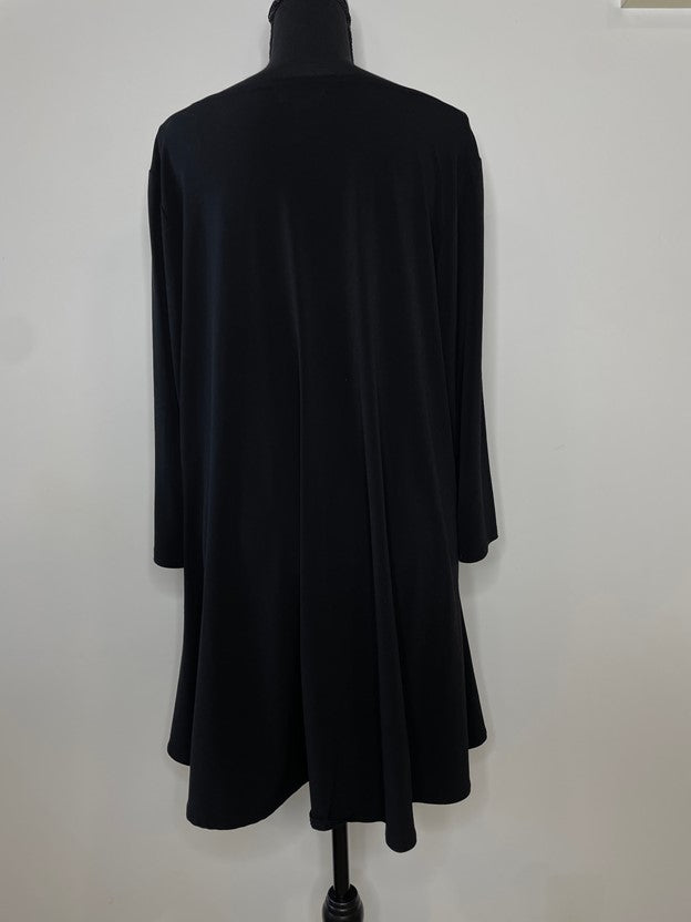 Asymmetrical Hem Black Flowy Top