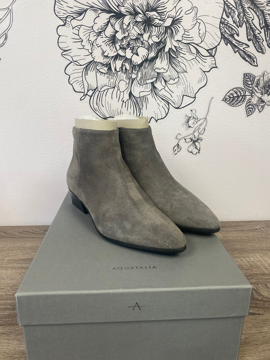Dark Grey Suede Booties