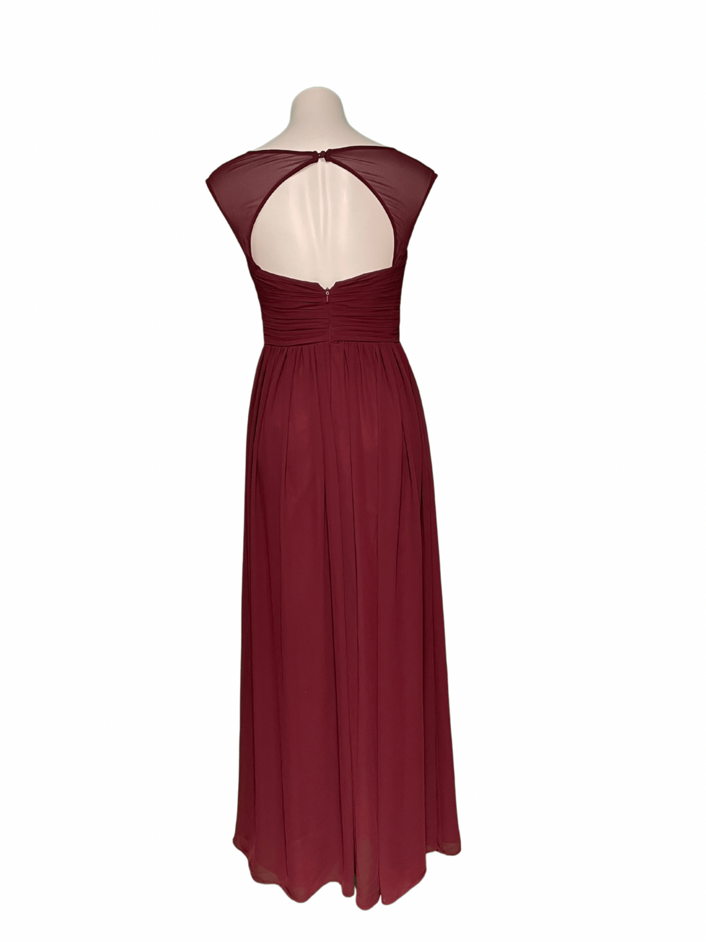 Maroon sweetheart neckline gown