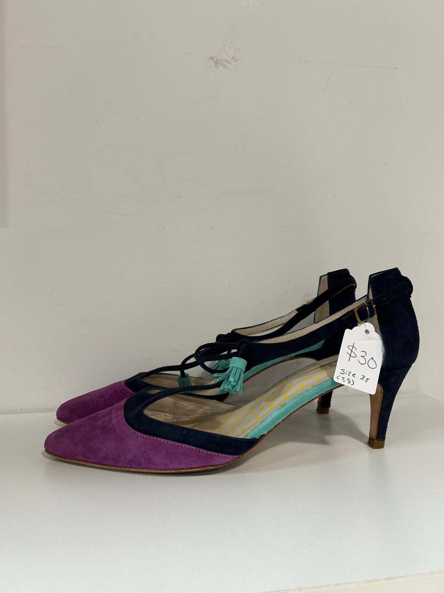 “Boden” Suede Ankle Strap Heels