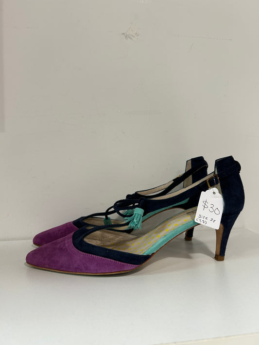 Suede Ankle Strap Heels