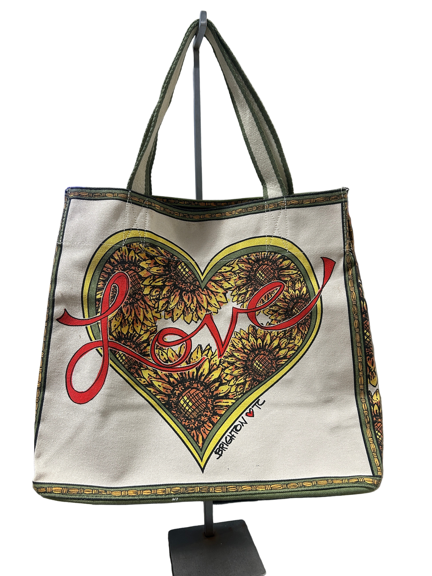 Sunflower love canvas tote bag