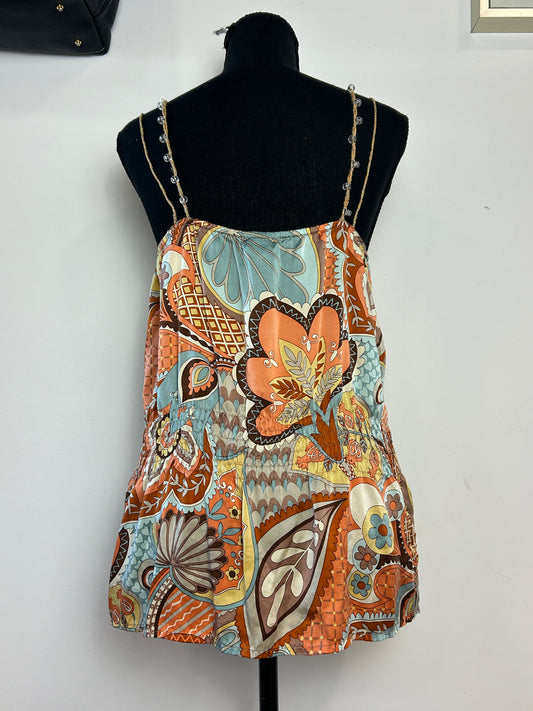 100% silk printed halter top