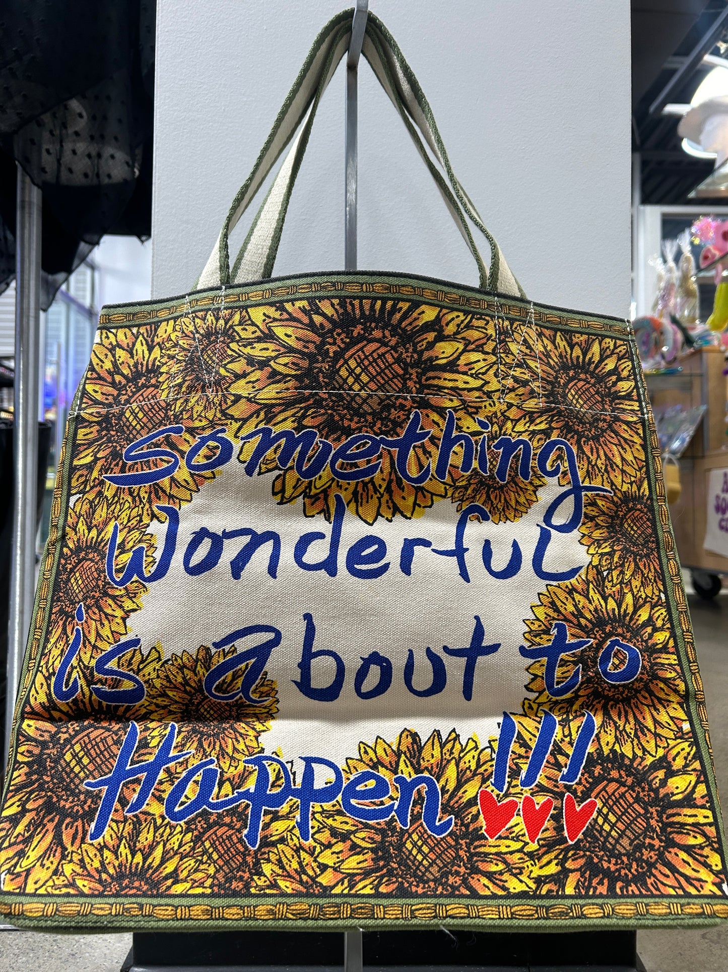 Sunflower love canvas tote bag