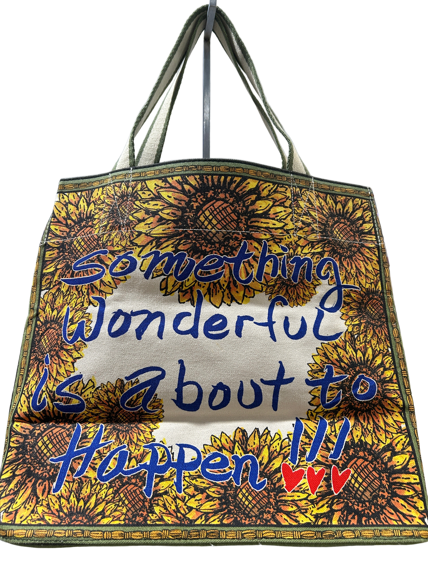 Sunflower love canvas tote bag