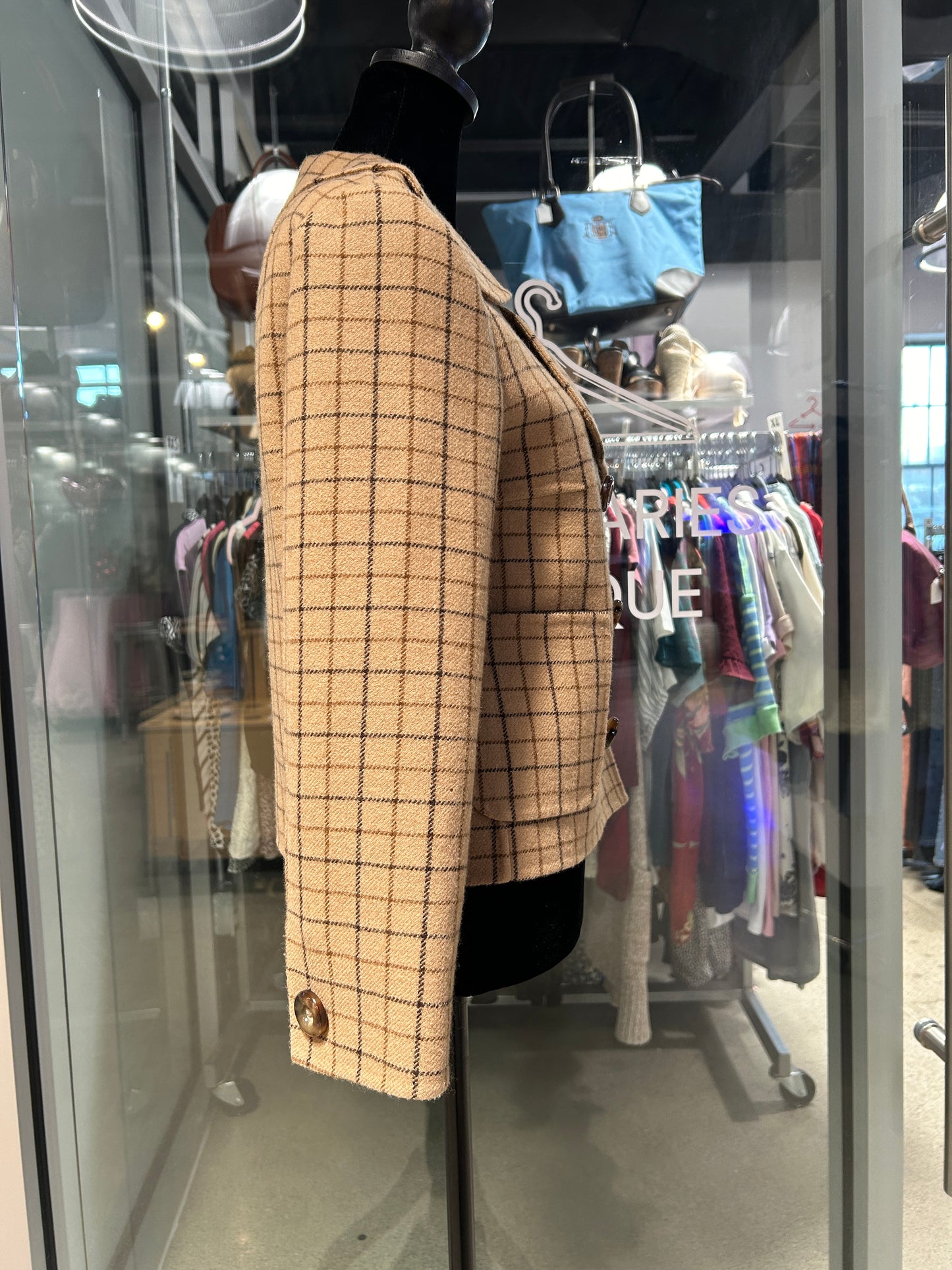 “Michael Kors Collection” Checkered Double-Breasted Jacket