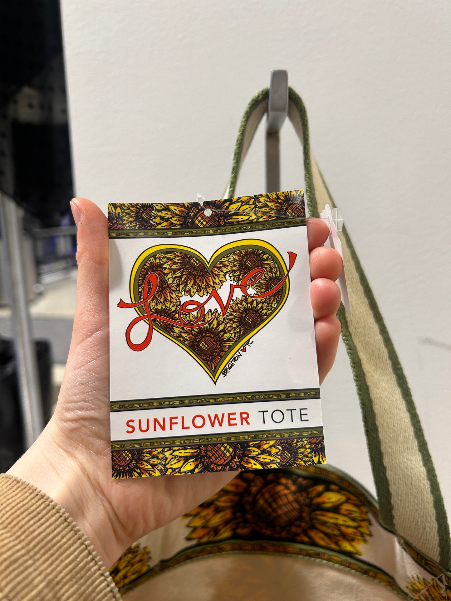 Sunflower love canvas tote bag
