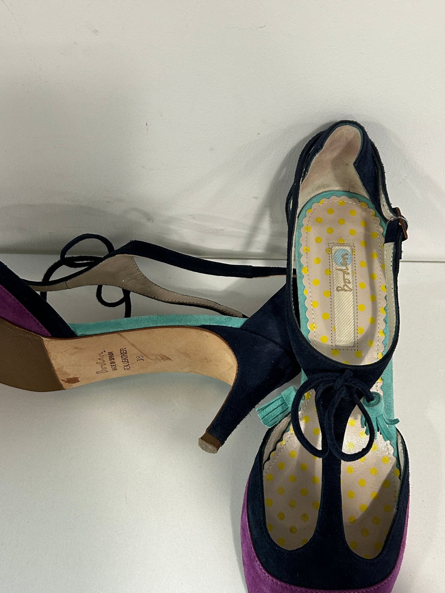 “Boden” Suede Ankle Strap Heels