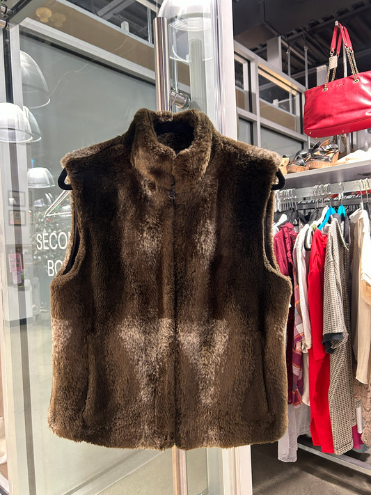 Brown faux fur vest