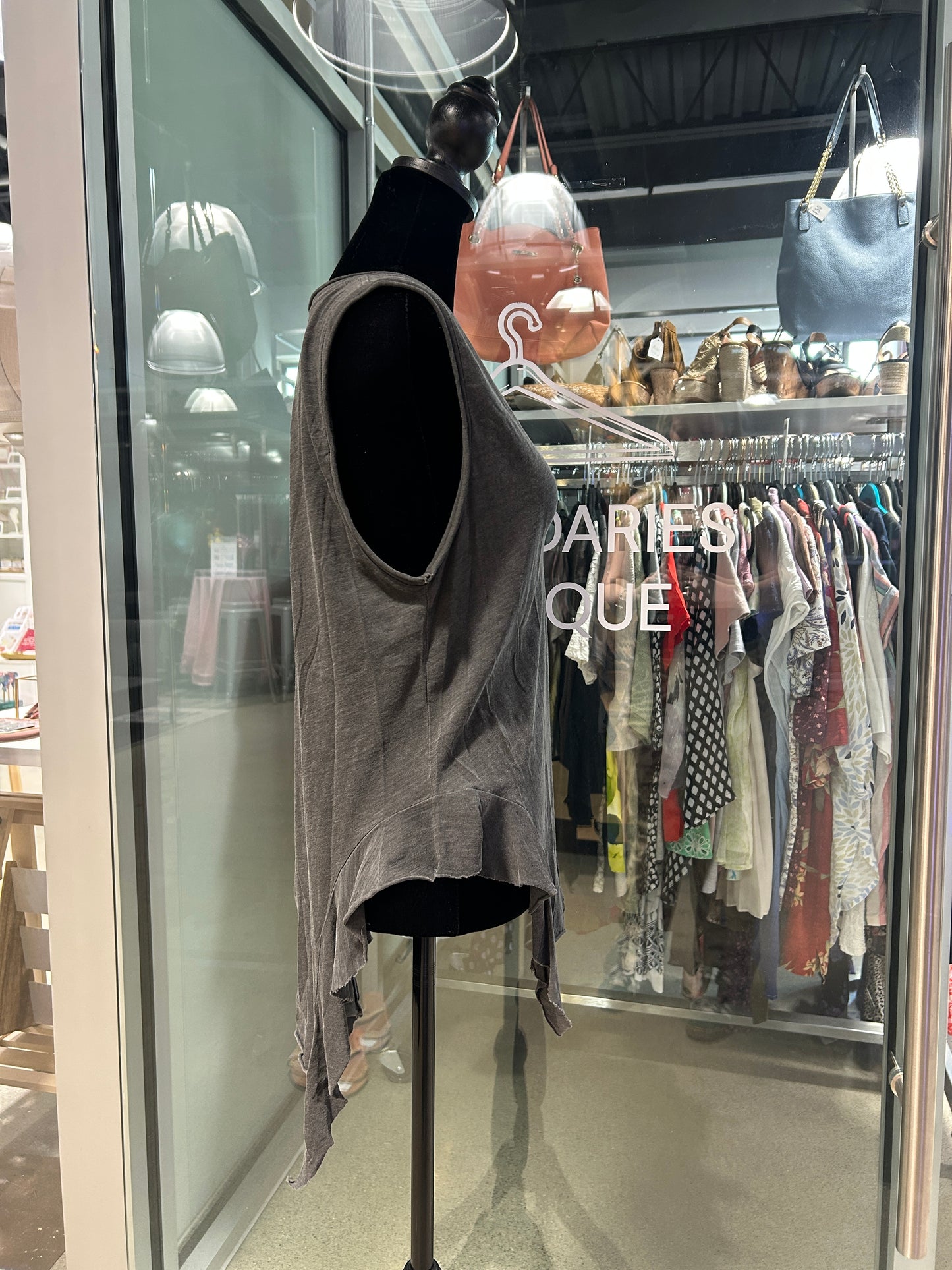 “NSF” Ruffled Hem Tank