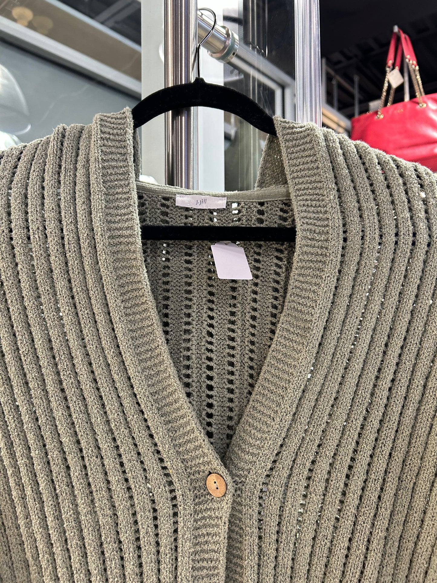 Sage Green Hooded Knit Cardigan