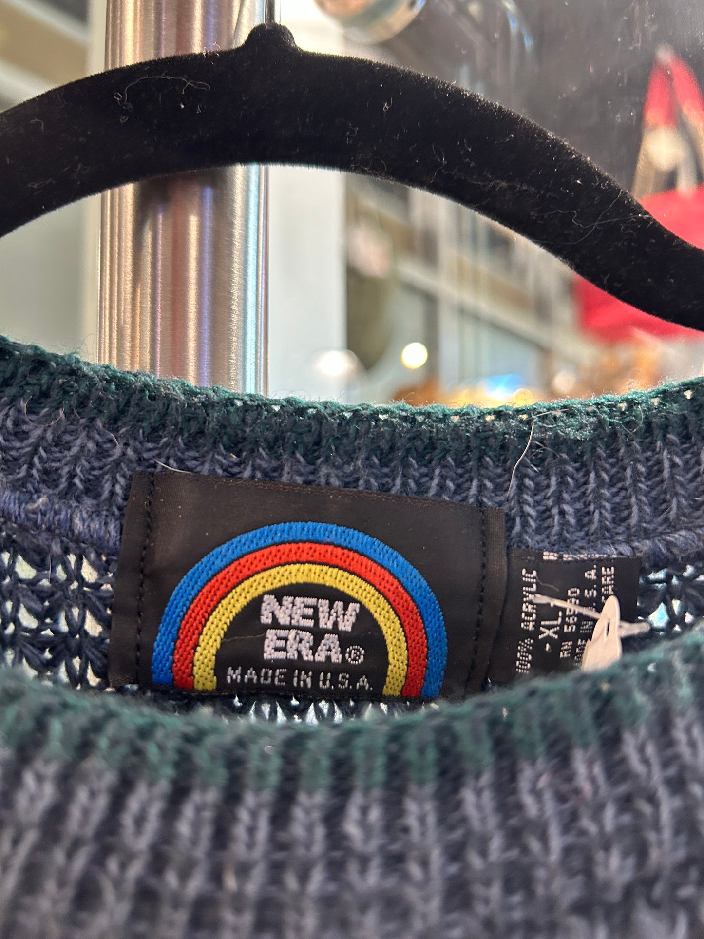 Vintage striped knit crew neck sweater