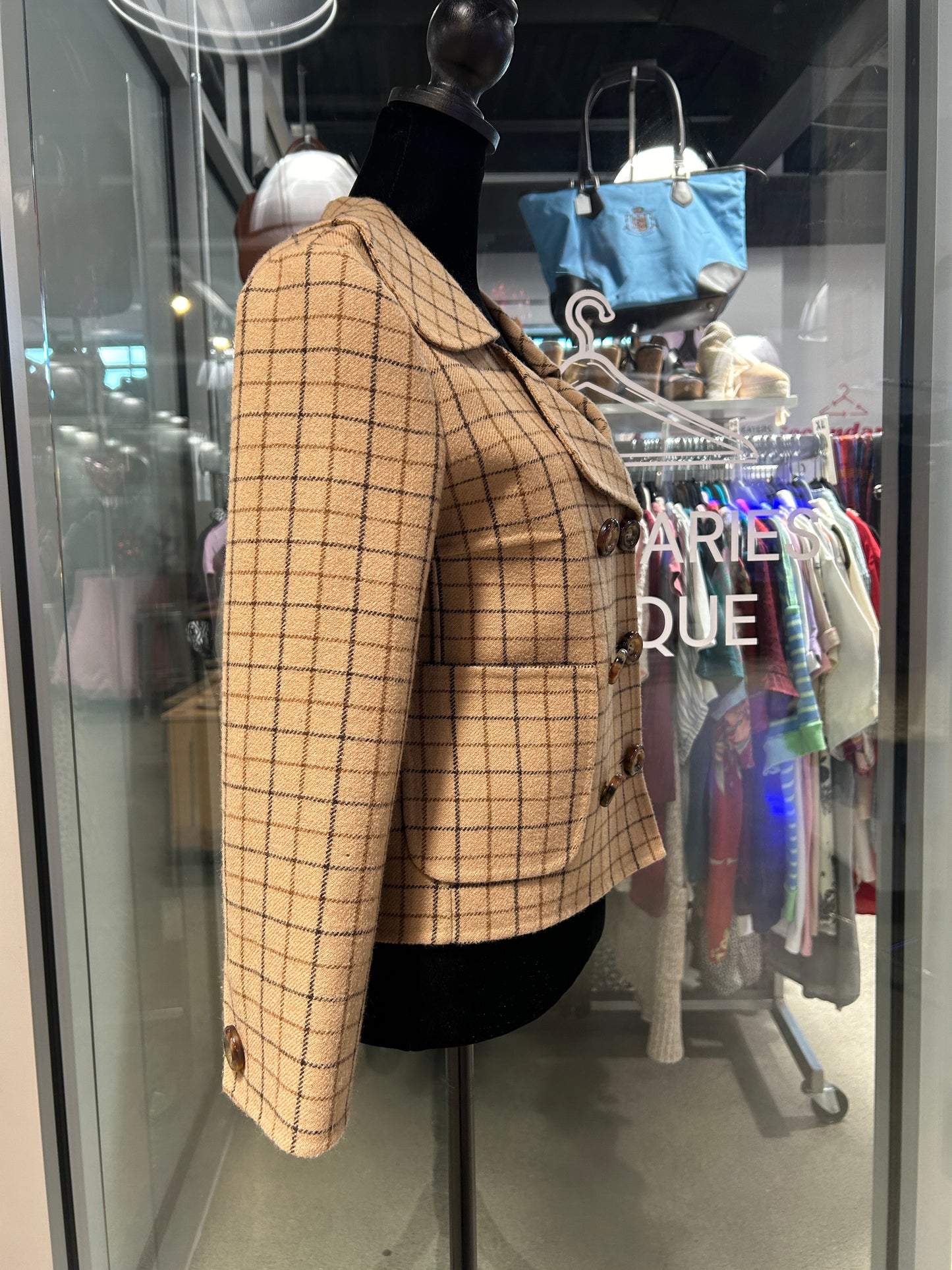 “Michael Kors Collection” Checkered Double-Breasted Jacket
