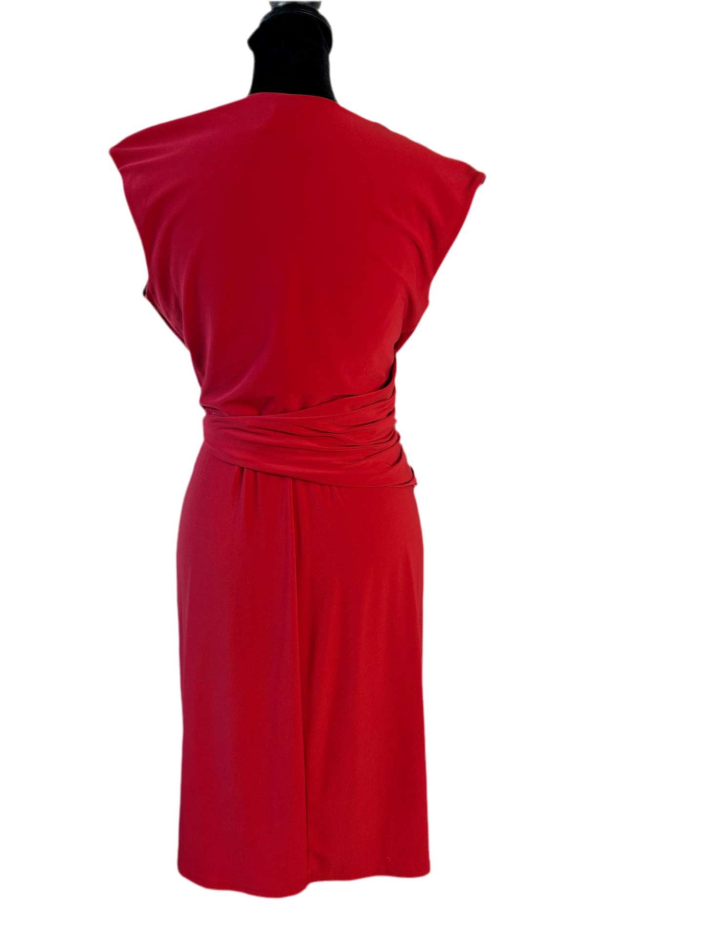 Red Wrap-Style Dress