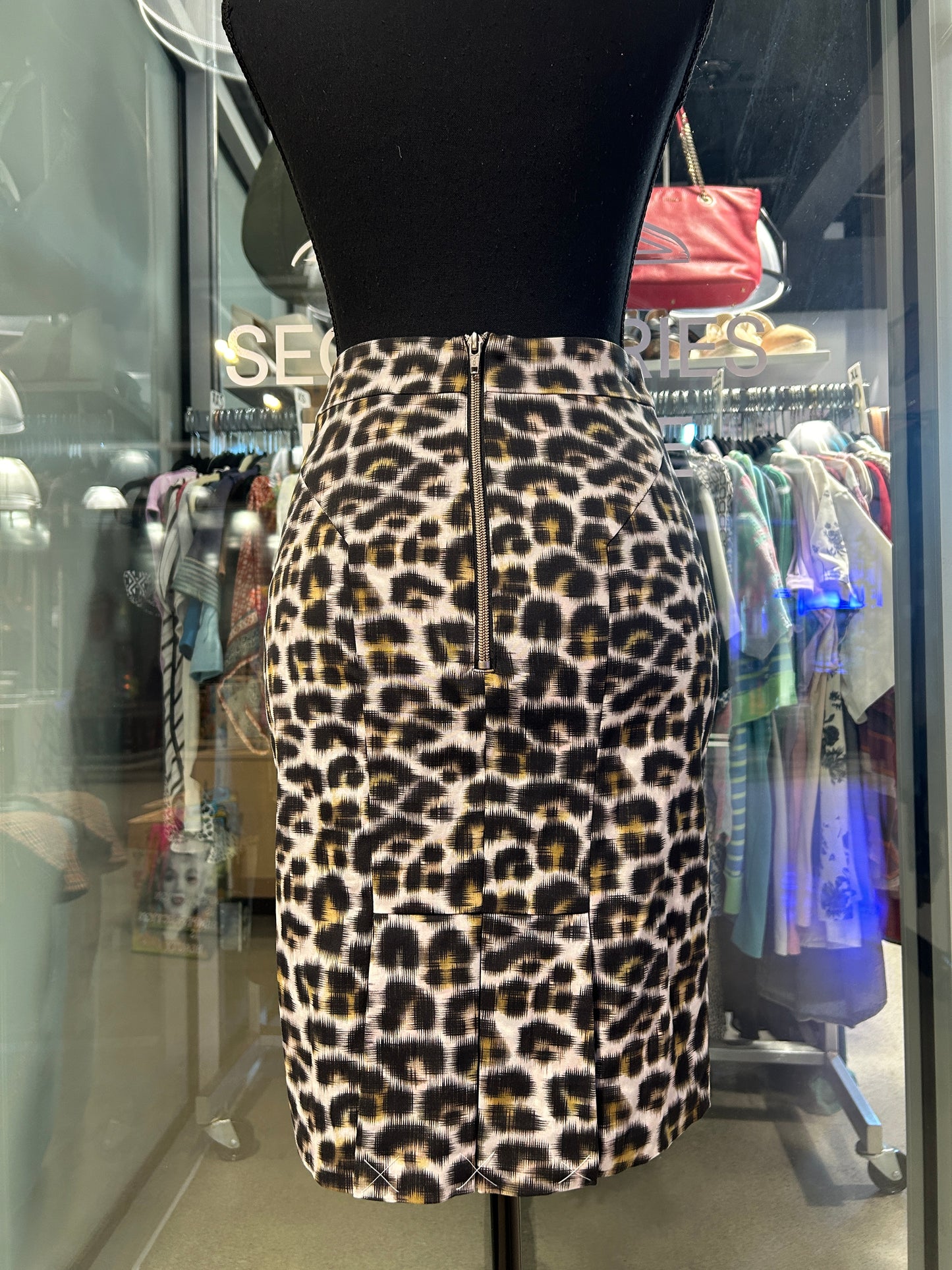 Leopard print pencil skirt