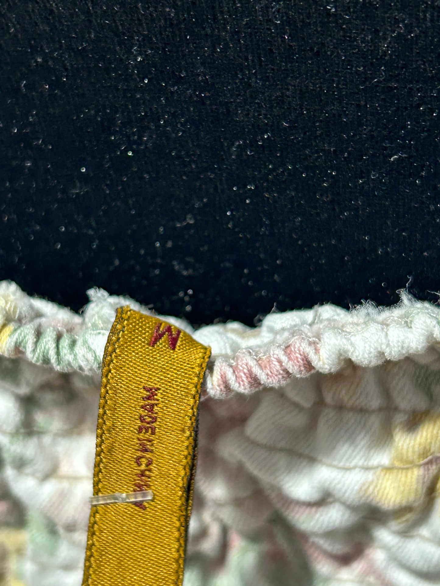 “Highway Jeans” floral denim corset top