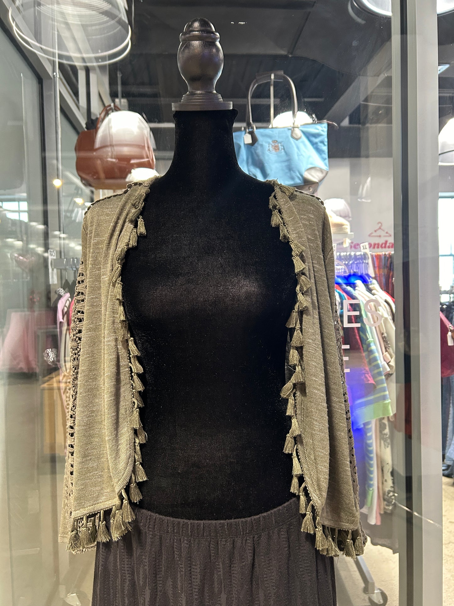 “August Silk” Tassel Fringe Cardigan