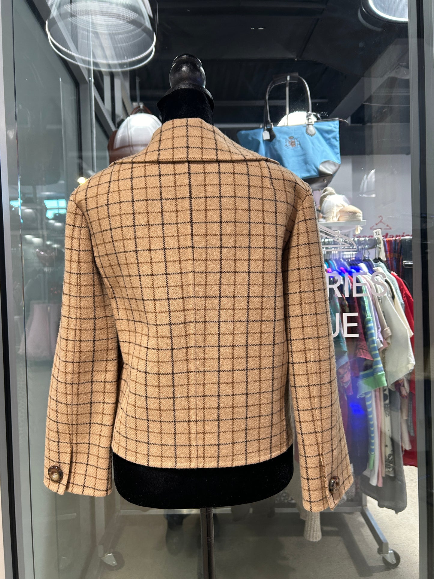 “Michael Kors Collection” Checkered Double-Breasted Jacket