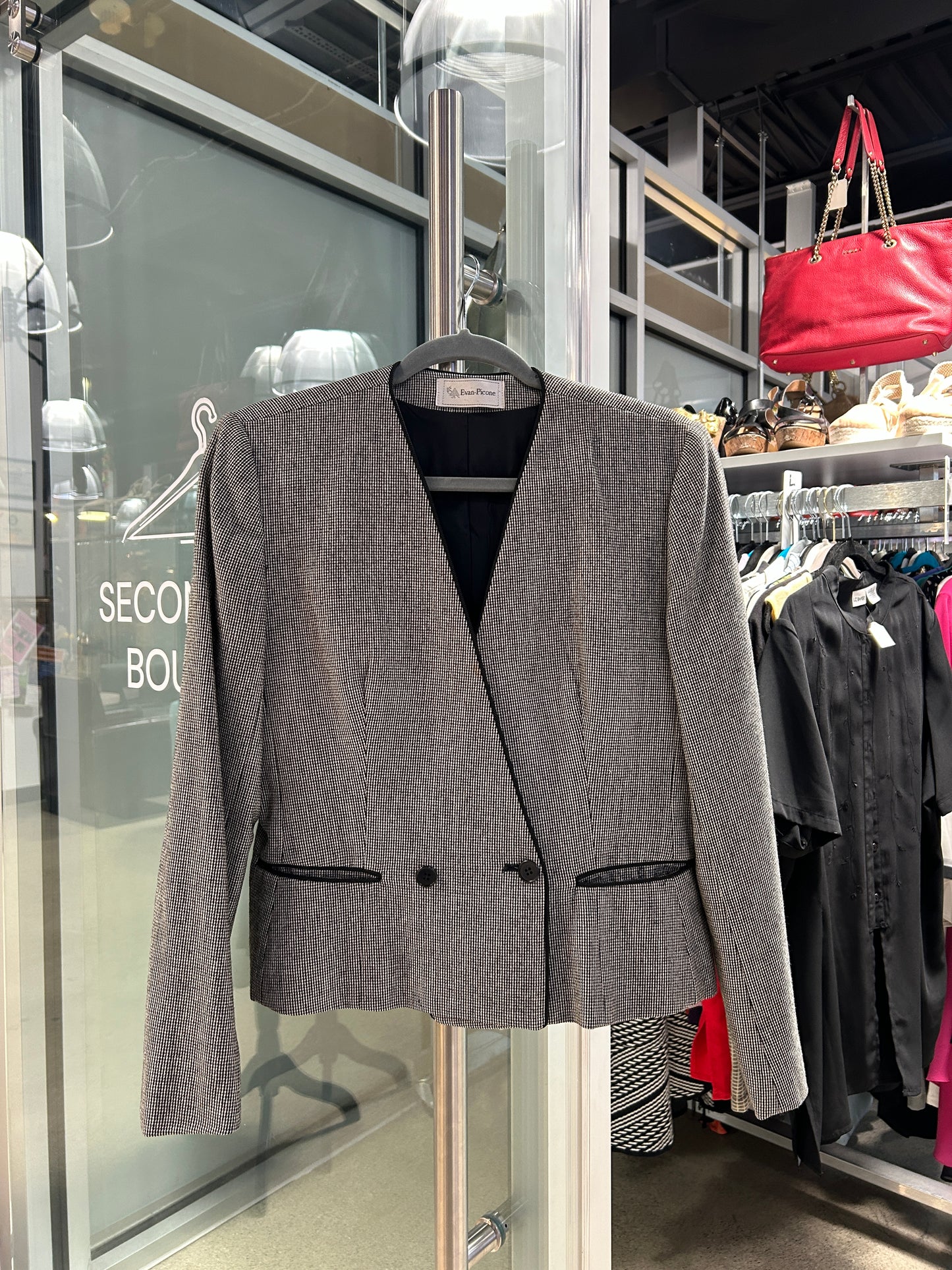 Houndstooth Wool Blazer