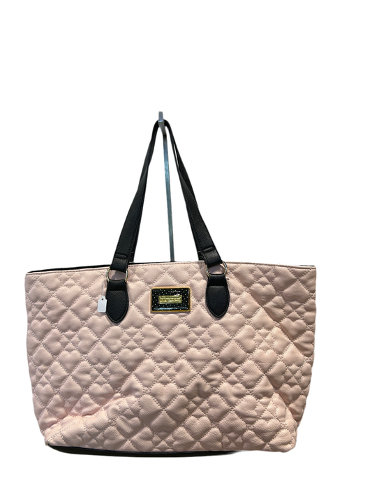 Light pink quilted heart tote bag