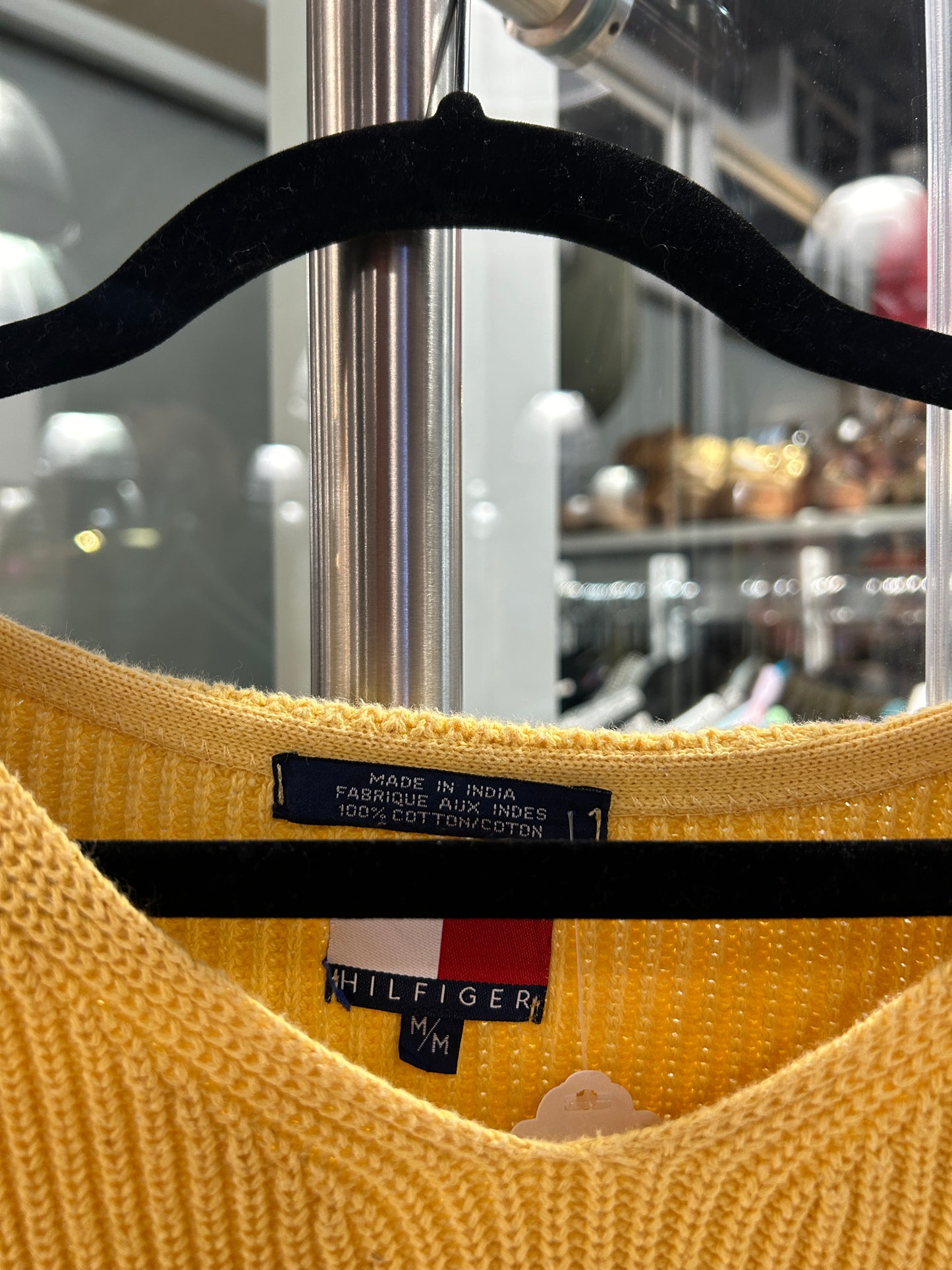 Yellow Tommy Hilfiger Scoop Neck Knit Sweater