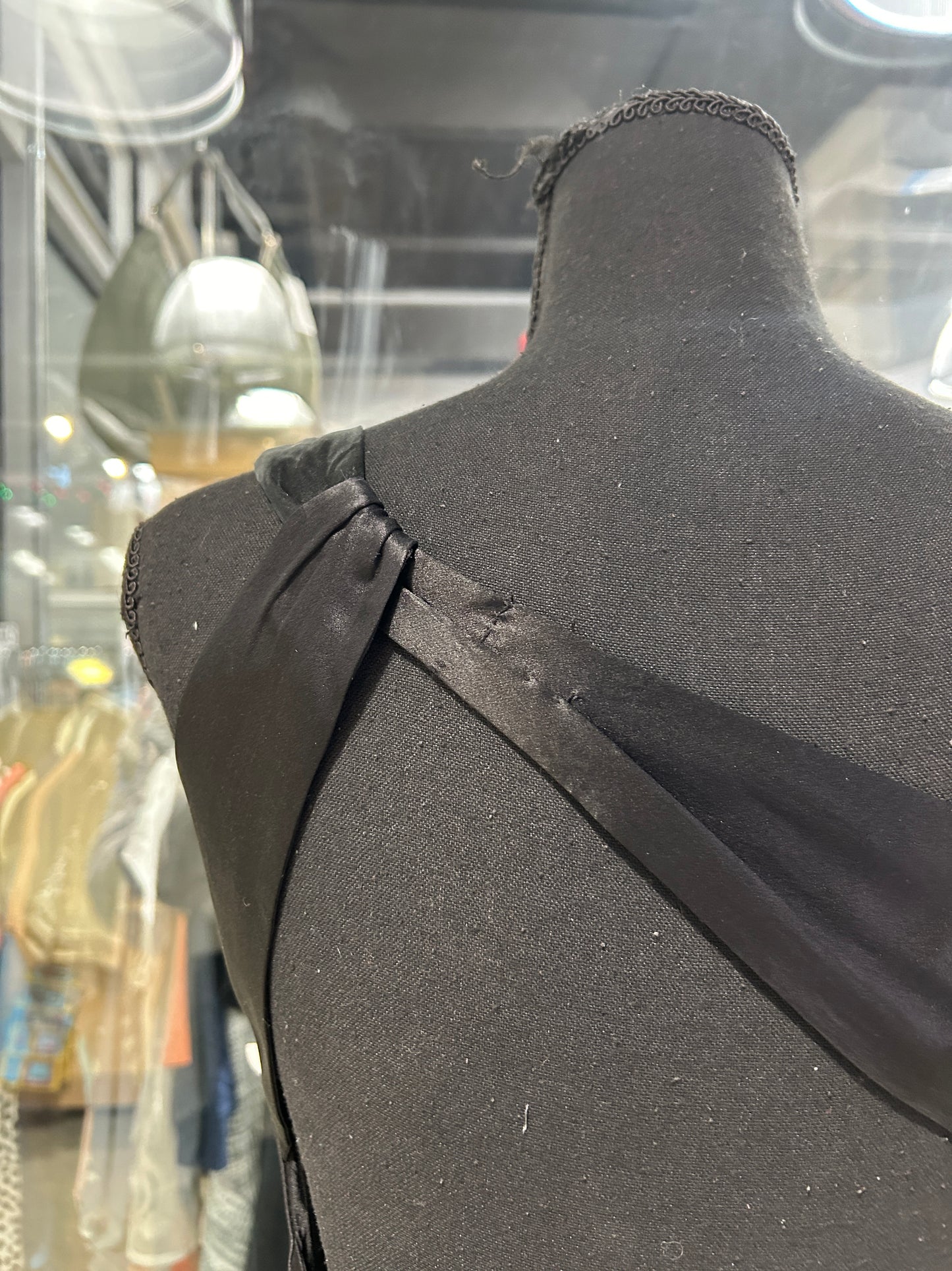 Black one-shoulder midi dress