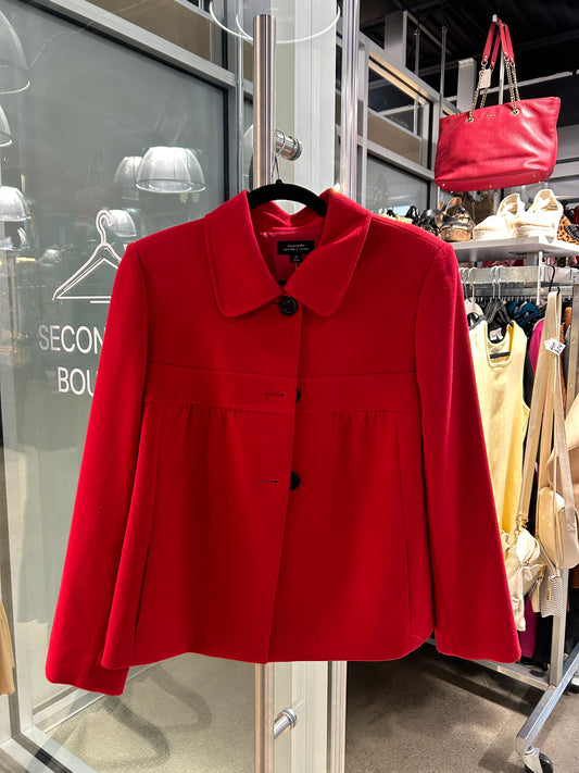 Red Terry Button Up Jacket