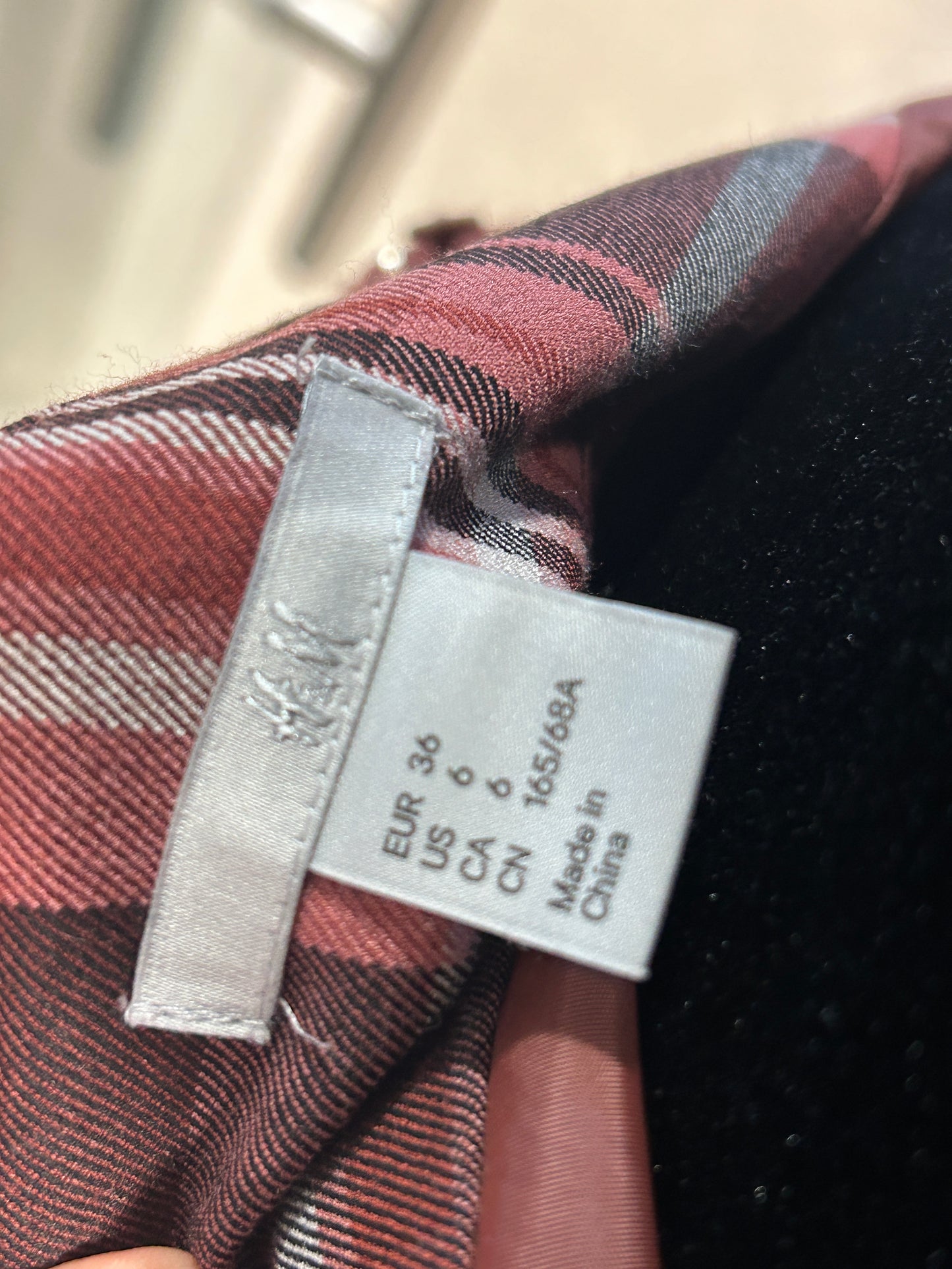 “H&M” Plaid Midi- Skirt