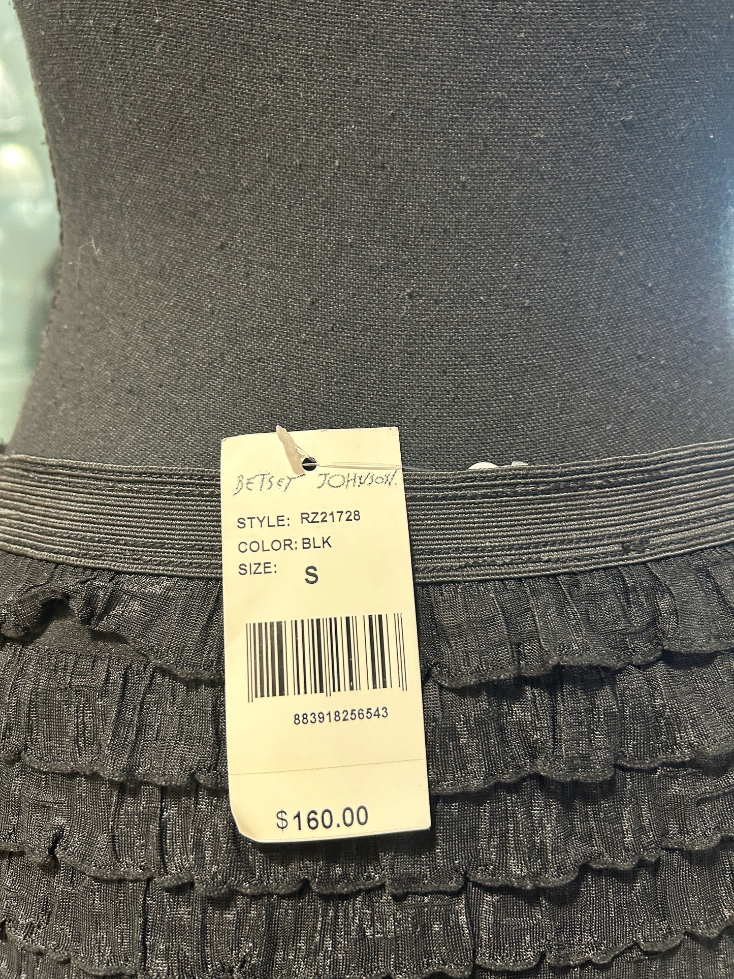 Black ruffle midi skirt