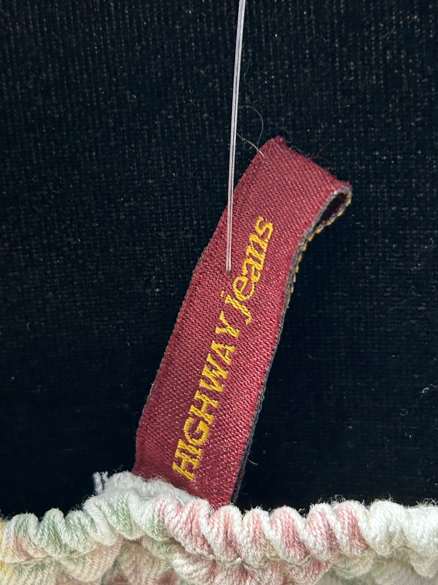 “Highway Jeans” floral denim corset top