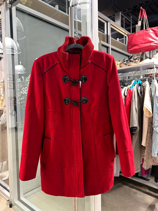 Guess Red Wool Lined Toggle Button Duffle Coat