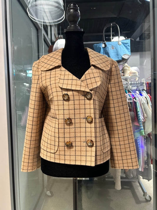 “Michael Kors Collection” Checkered Double-Breasted Jacket