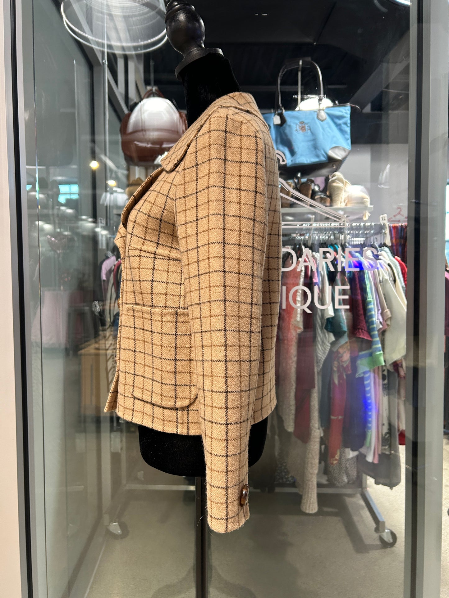 “Michael Kors Collection” Checkered Double-Breasted Jacket