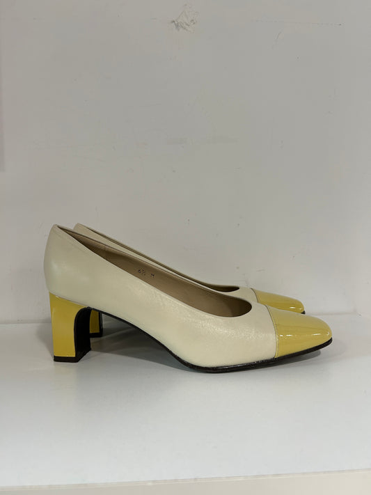 Vintage Leather Block Heel