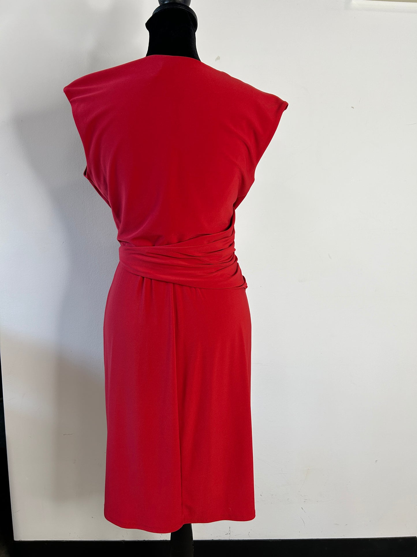 Red Wrap-Style Dress