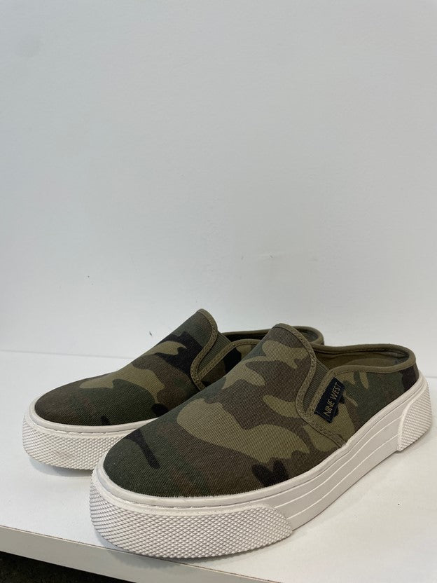 Army Print Backless Slip Ons