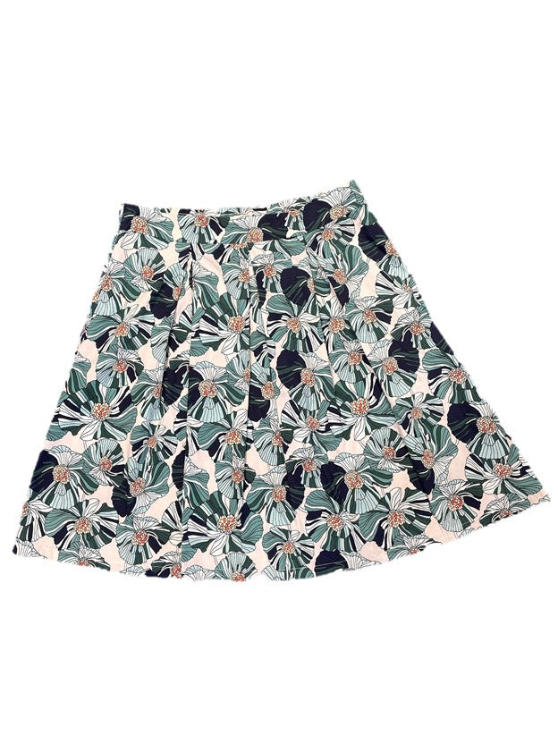 Multicolor Flower Print a Line Midi Skirt