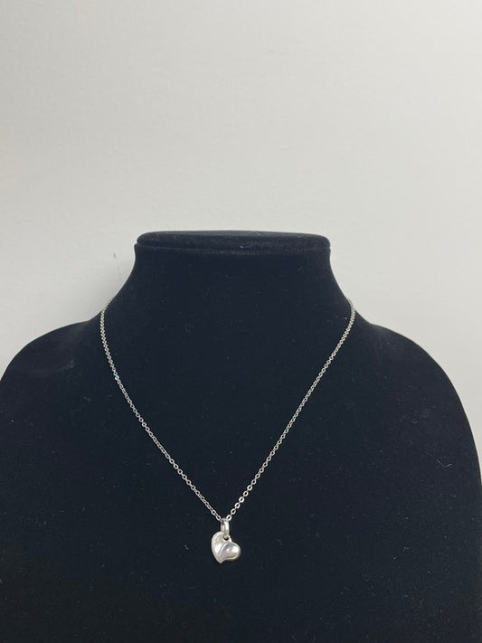 Silver Dainty Heart Pendant Necklace