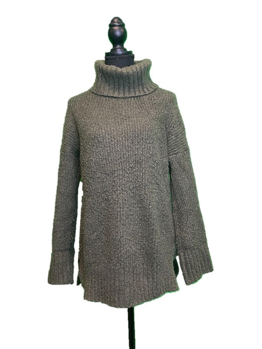 Green Thick Knit Turtleneck Sweater