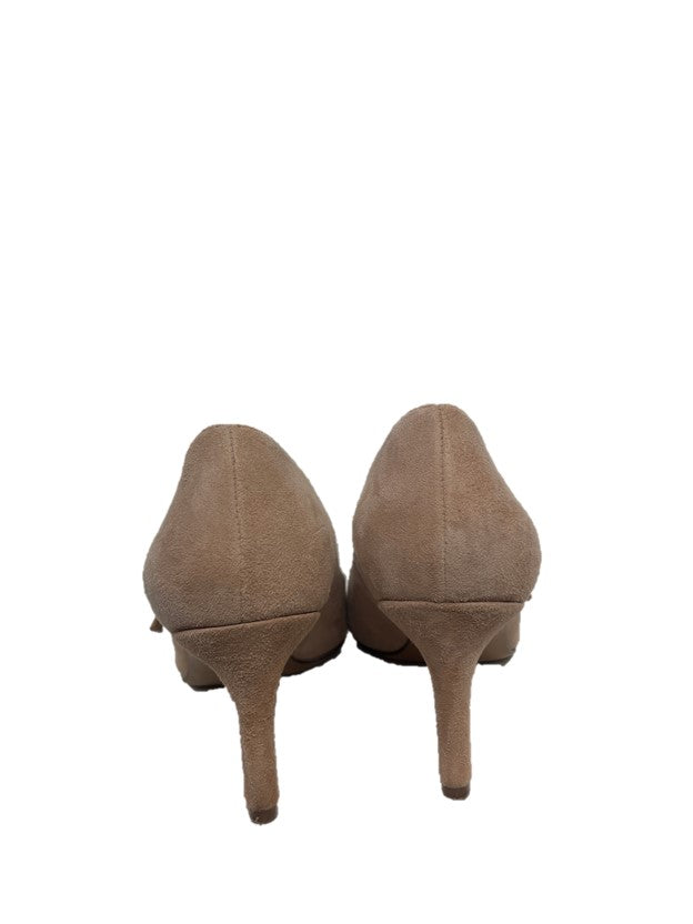 Nude Suede Mary Jane Pumps