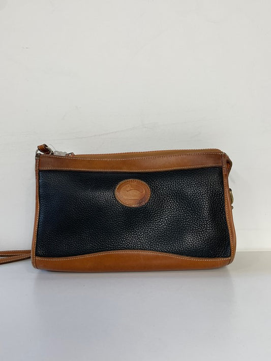 Brown and Black Leather Crossbody Bag