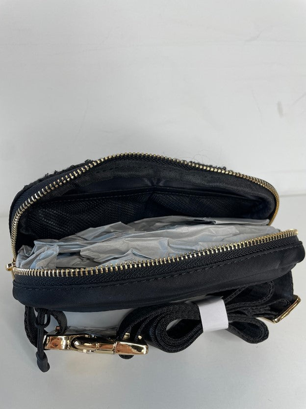 Black Crossbody Pack with Buckle Strap
