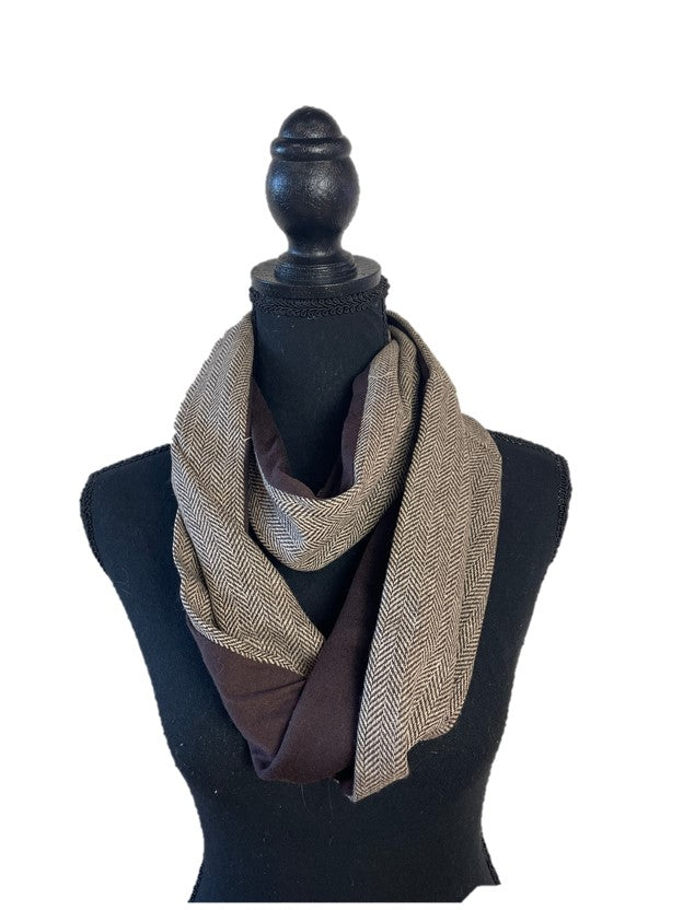 Two- Toned Brown Circle Scarf