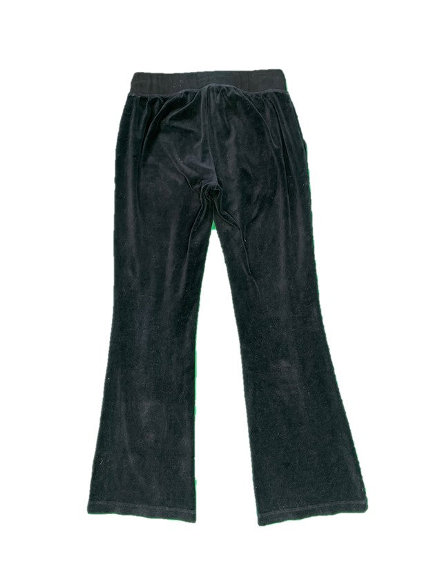 Low Waist Black Velour Flare Bottom Pants