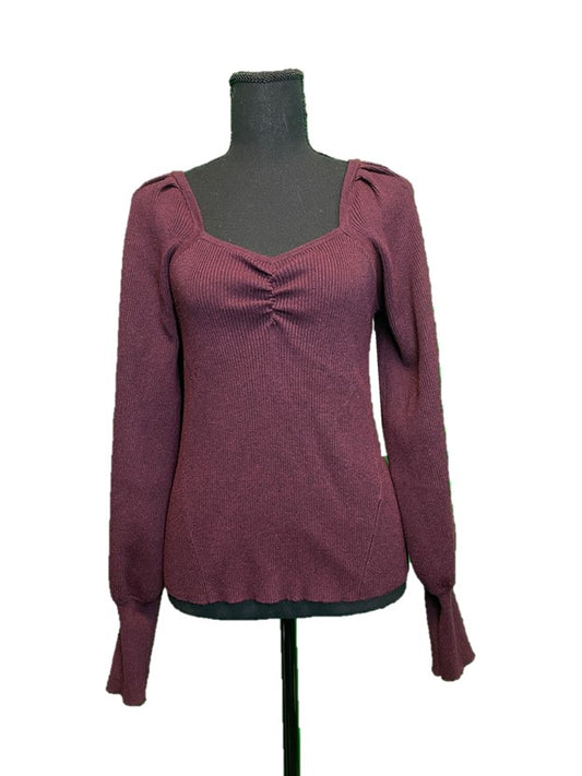 Long Sleeve Square Neckline Knit Top