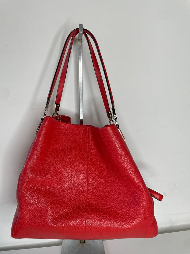 Red/Orange Leather Bucket Bag