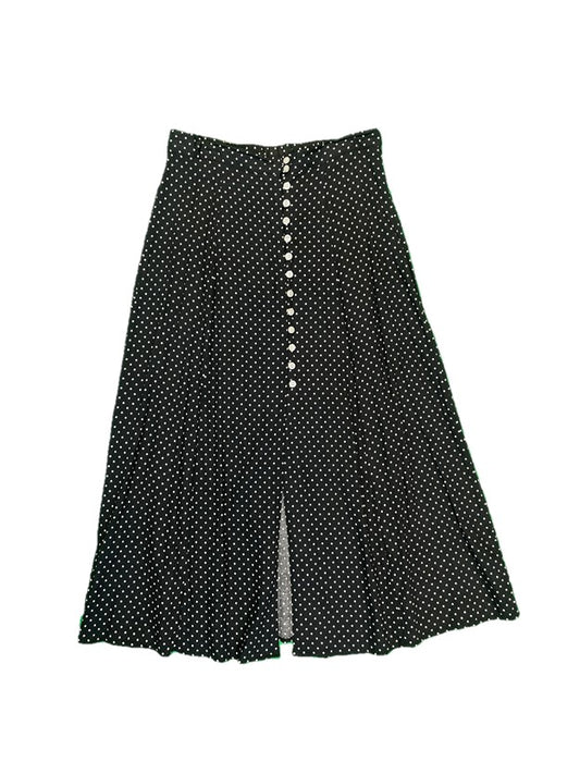 Button up Polka Dot Maxi Bottom Slit Skirt