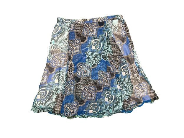 Paisley Print Layered Sheer Flowy Midi Skirt